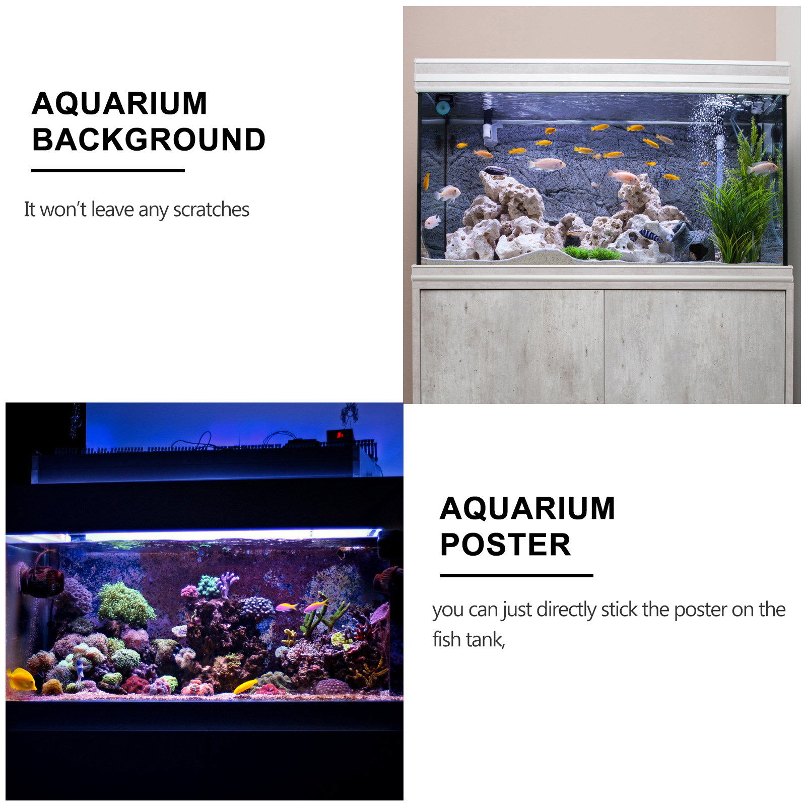 Fish Tank Background Sticker A - Planted Aquarium Wallpaper ulasan dan harga