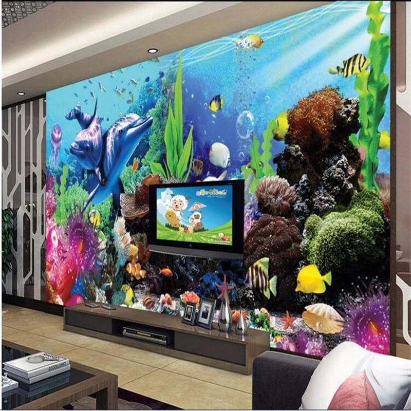 beibehang custom tereo tropica - Planted Aquarium Wallpaper ulasan dan harga